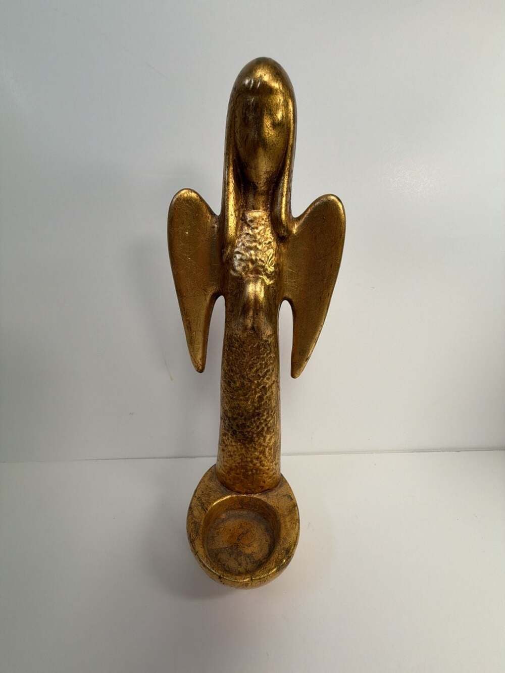 Vintage Gold Leaf Ceramic Angel Candle Holder